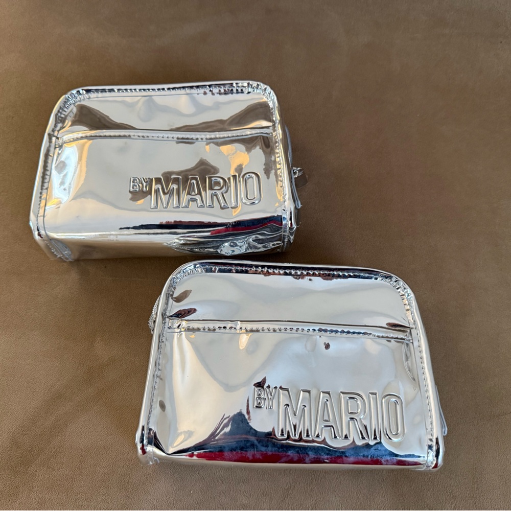 Makeup By Mario Silver Metallic Mini Pouch Duo